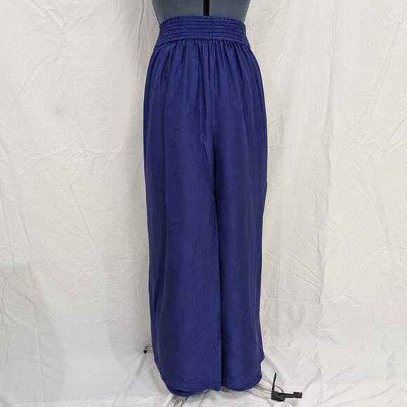 Express Pants - Blue 100% silk wide leg palazzo